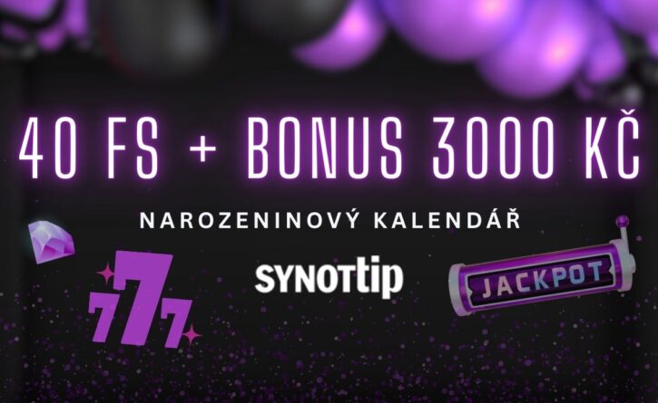 40 free spinů + bonus 3000 Kč u Synottipu