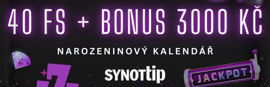 40-fs-bonus-3000-synottip 40 free spinů + bonus 3000 Kč u Synottipu