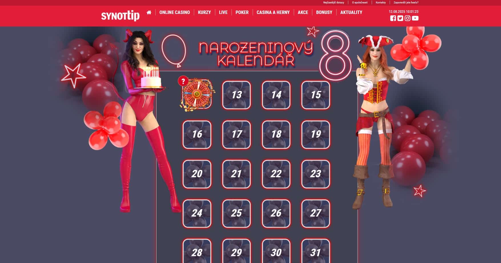 Narozeninový kalendář Synottip