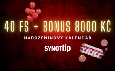 Synottip 40 FS a bonus 8000 Kč