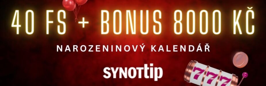 Synottip 40 FS a bonus 8000 Kč