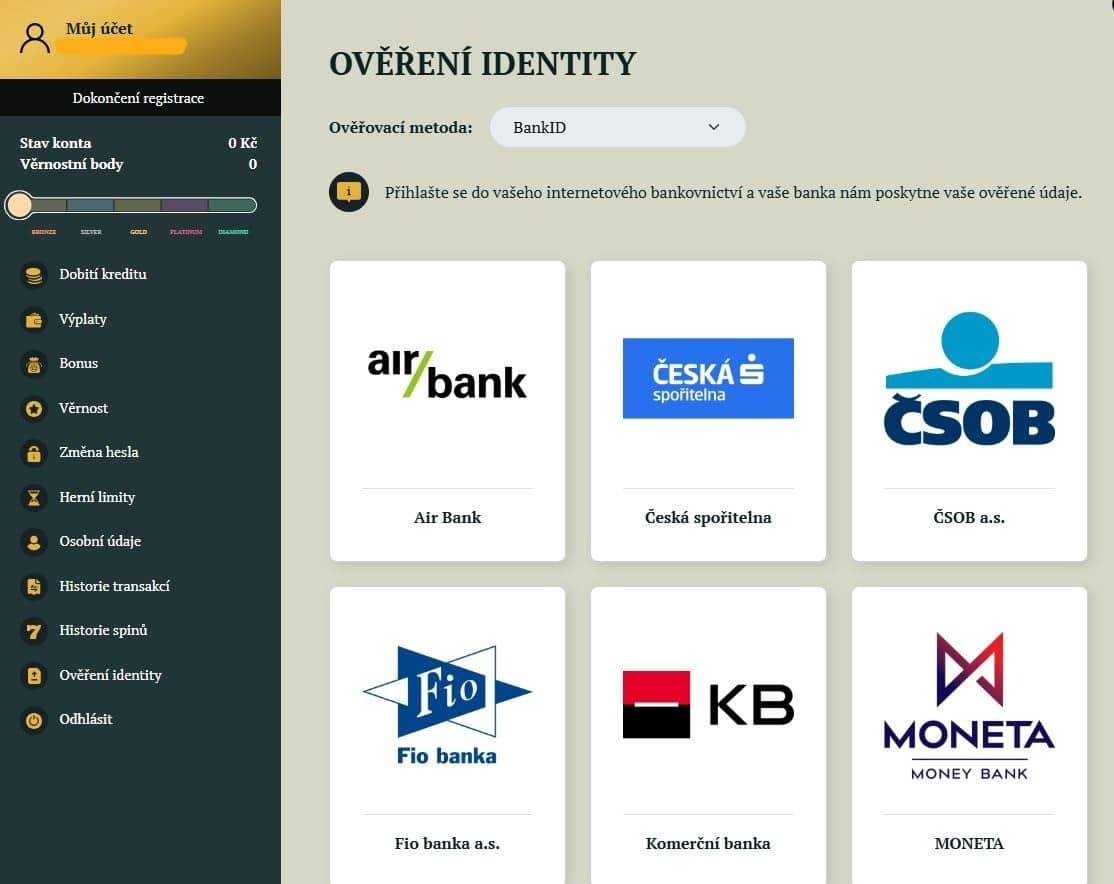 Kartáč ověření identity