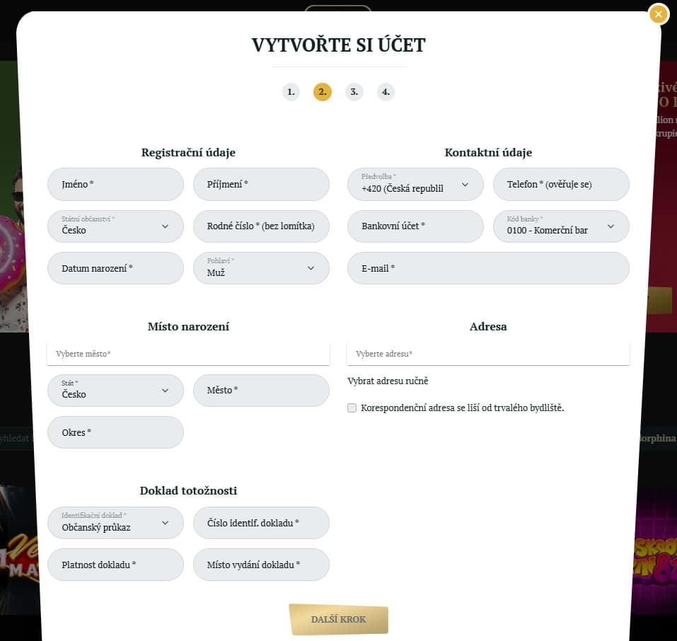 Registrační údaje Kartáč