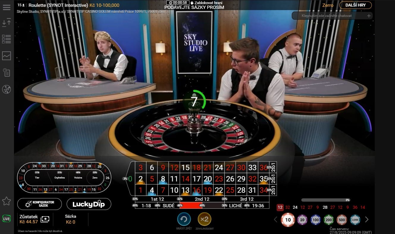 Ruleta Live v casinu Fortuna