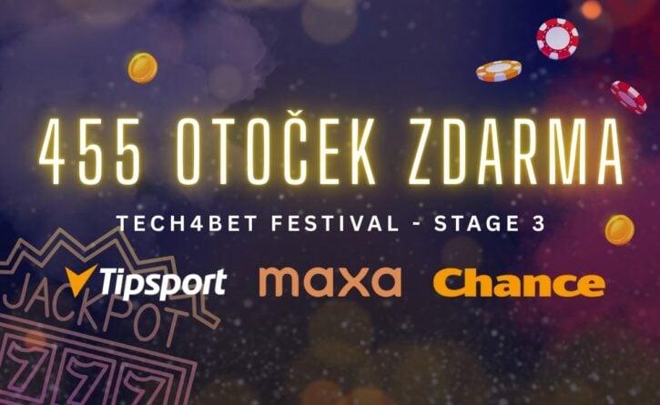 Tech4Bet festival s 455 free spiny u Tipsport Chance a Maxy