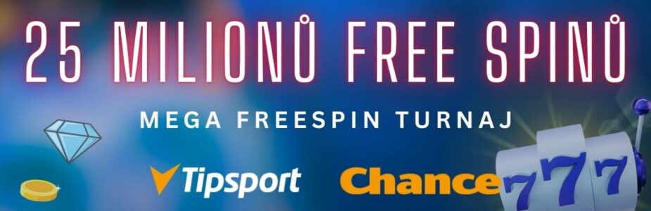 25 milionů free spinů v casinech Tipsport a Chance
