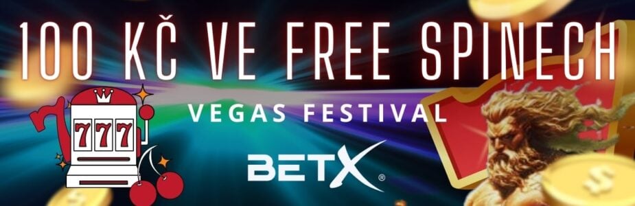 BetX bonus 100 Kč ve free spinech