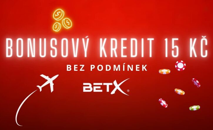 BetX bonusový kredit 15 Kč bez podmínek