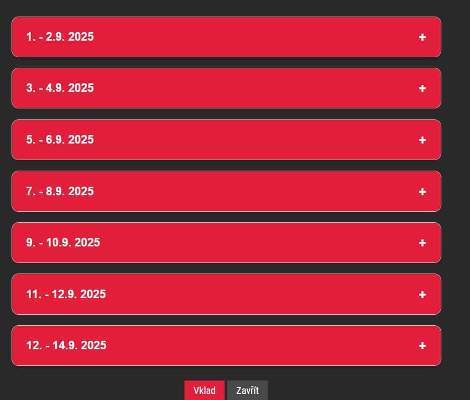 Dny v kalendáři Synottip Zářící bonusy