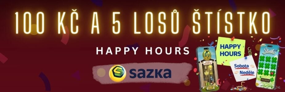 Sazka bonus 100 Kč a 5 online losů štístko
