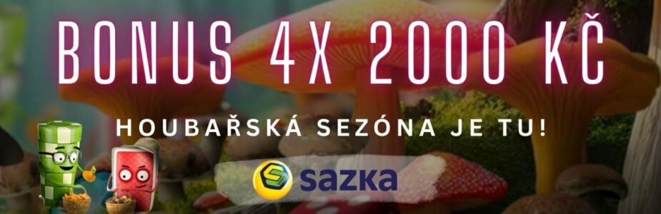 Sazka houbařský bonus 4x 2000 Kč