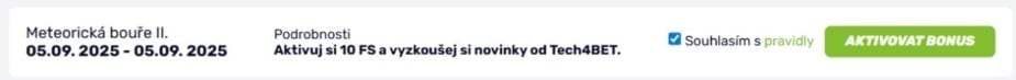 aktivace bonusu fbet
