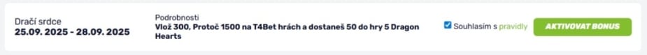 Aktivace bonusu od fBET