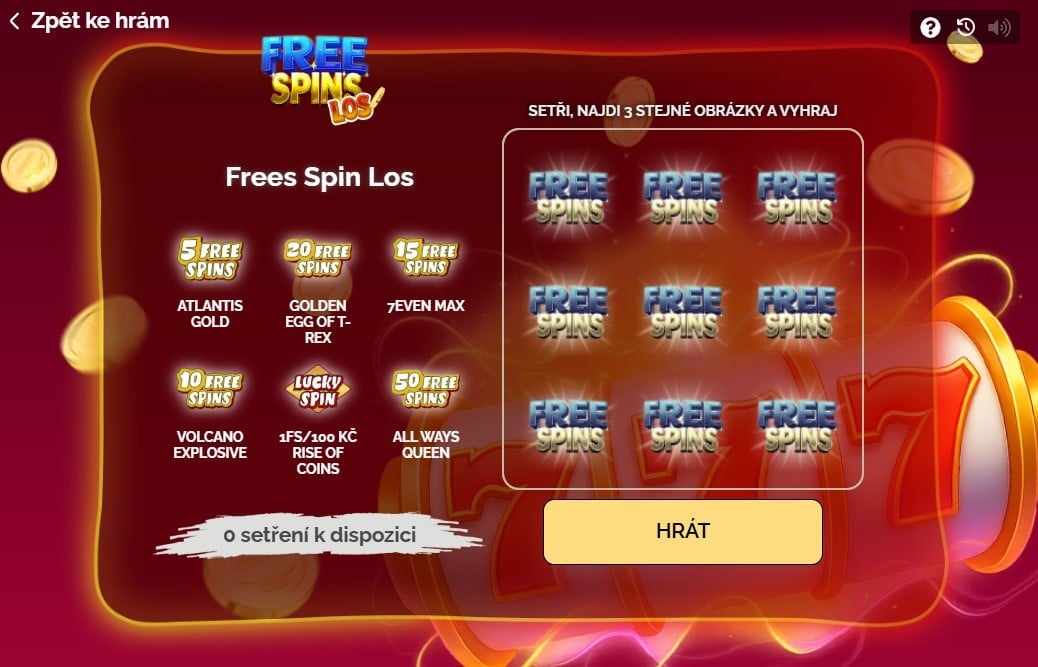 Freespin LOSY na LuckyBetu