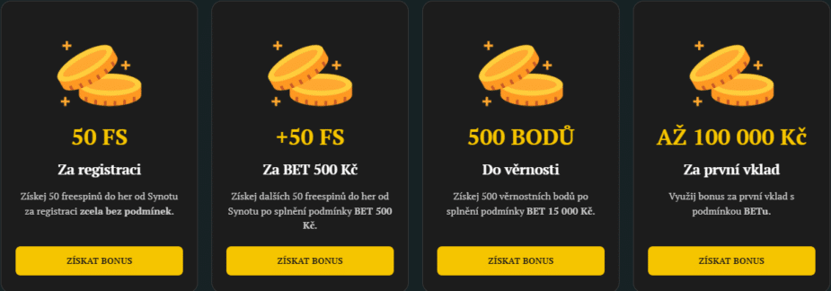 Kartáč přehled bonusů