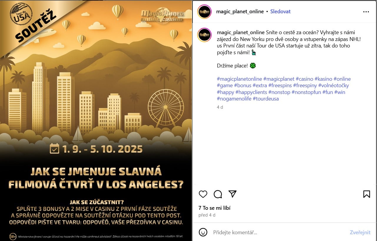 soutěž na instagramu Magic Planet