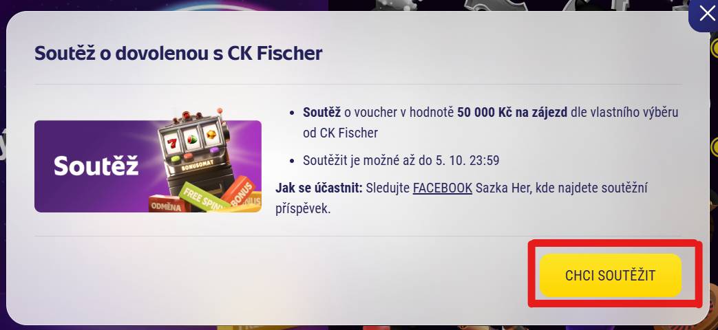 Sazka soutěž o zájezd