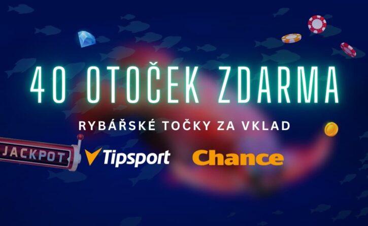 40 rybářských spinů za vklad u Tipsportu a Chance