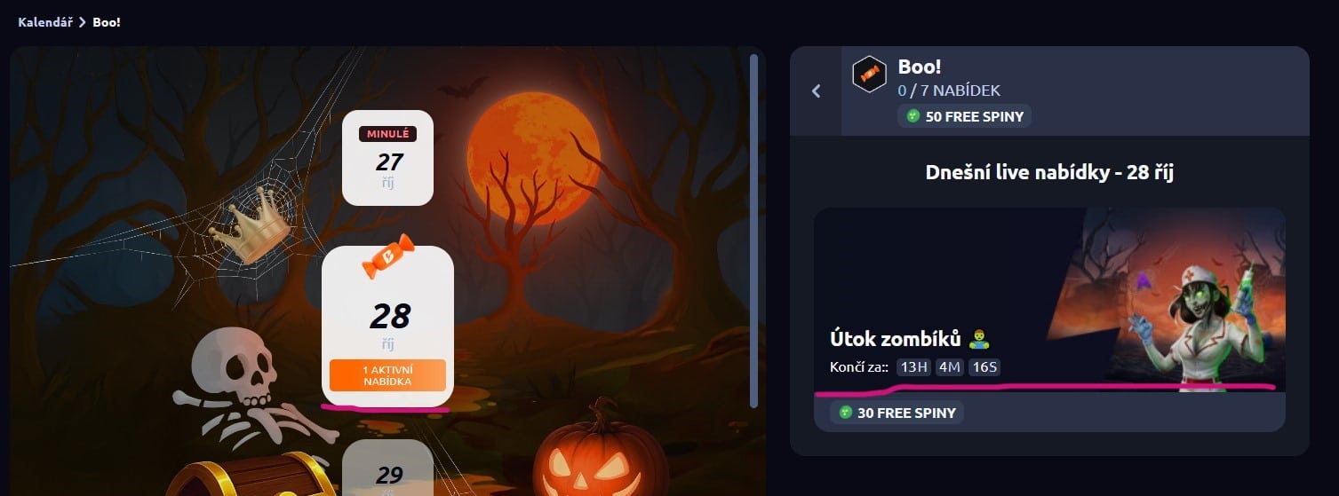 Halloween kalendář Betano