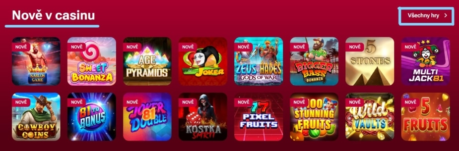 Nové hry v casinu LuckyBet