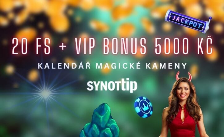 20 free spinů + vip bonus u Synotu