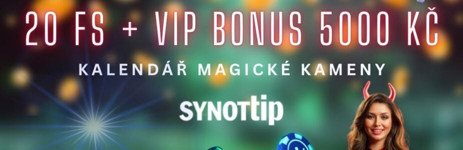 20 free spinů + vip bonus u Synotu