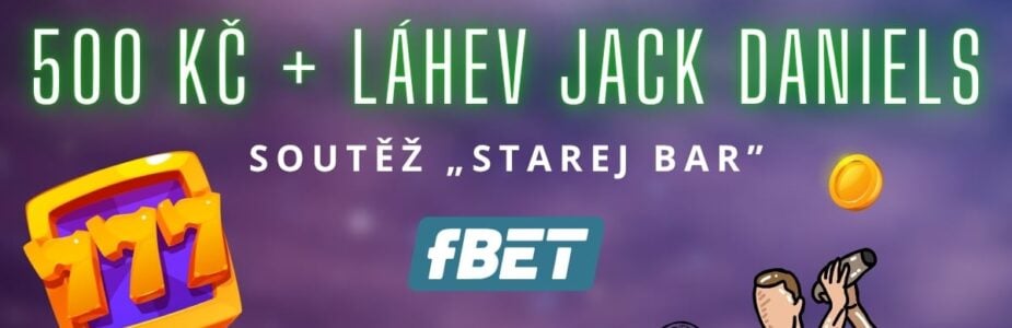 500 Kč + láhev Jack Daniels u fBET
