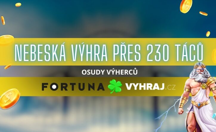 Hráč Fortuny vyhrál přes 230 tisíc korun!
