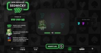 Ukázka setřeného losu Mini Neonové sedmičky