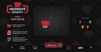 Ukázka setřeného losu Neonové sedmičky
