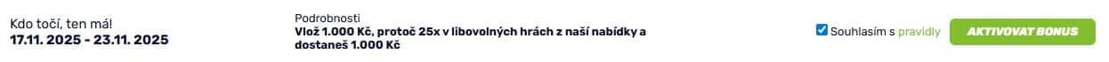 Aktivace bonusu u fBETu