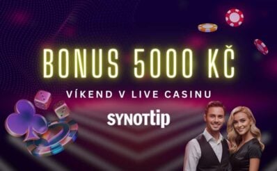 Bonus 5000 Kč víkend v Live casinu Synottip