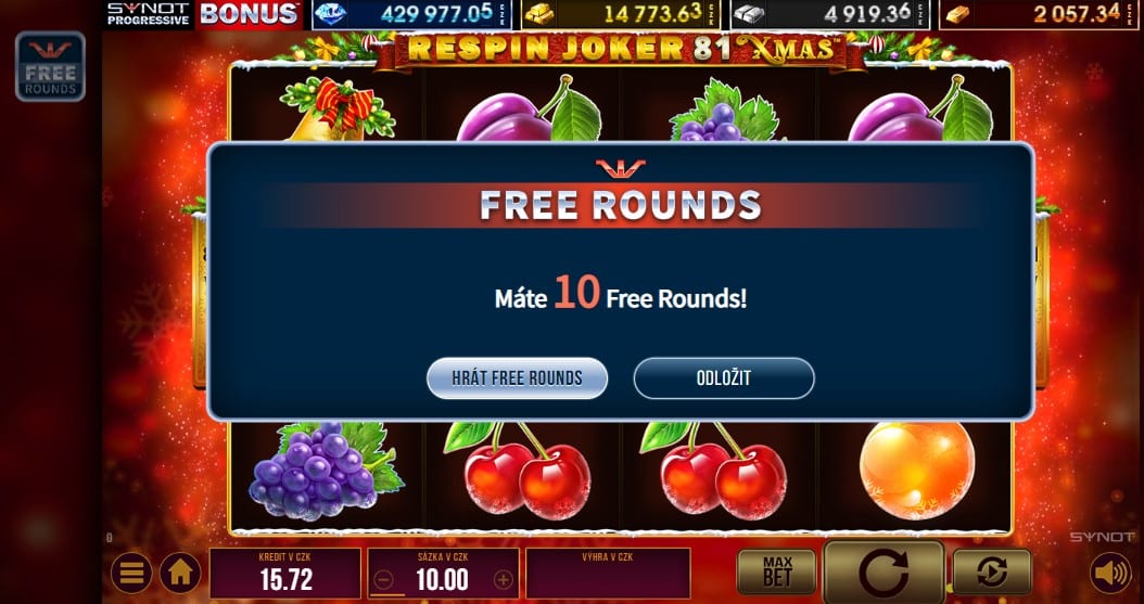 10 FS bez podmínek Merkur