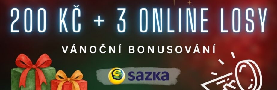 200 Kč a 3 online losy u Sazky