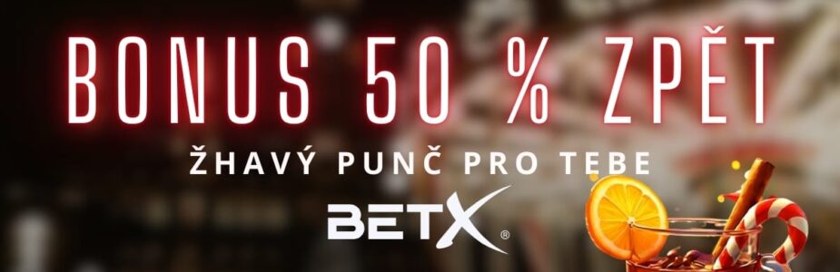 BetX bonus 50 % zpět