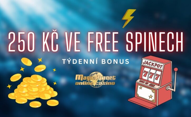 250 Kč ve free spinech u Magic Planet
