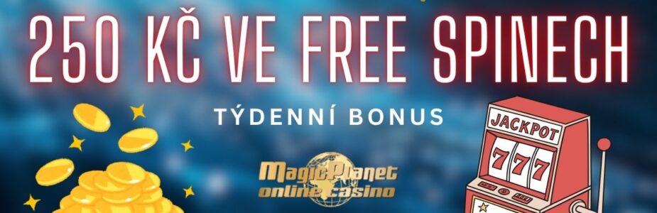 250 Kč ve free spinech u Magic Planet