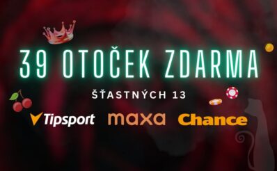 39 free spinů u Tipsportu, Chance a Maxy