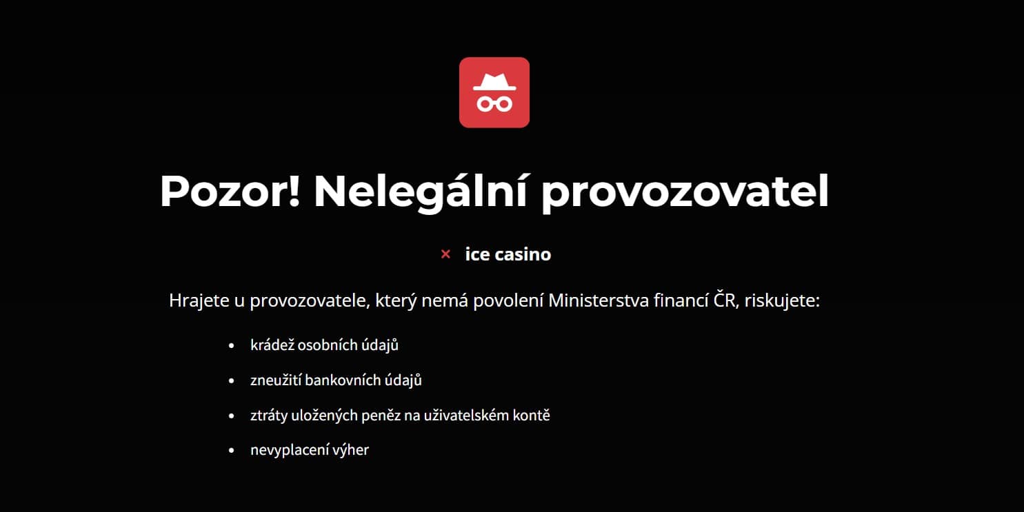 Nelegální casino varování
