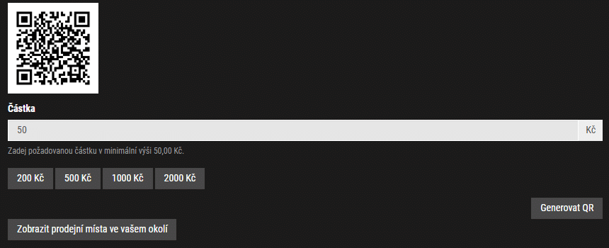 Vygenerovany QR kod v Synottip