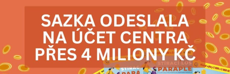 Sazka odeslala na účet Centra Paraple poslední částku za loňský rok!