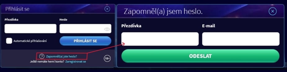 zapomenuté heslo u Gametwistu