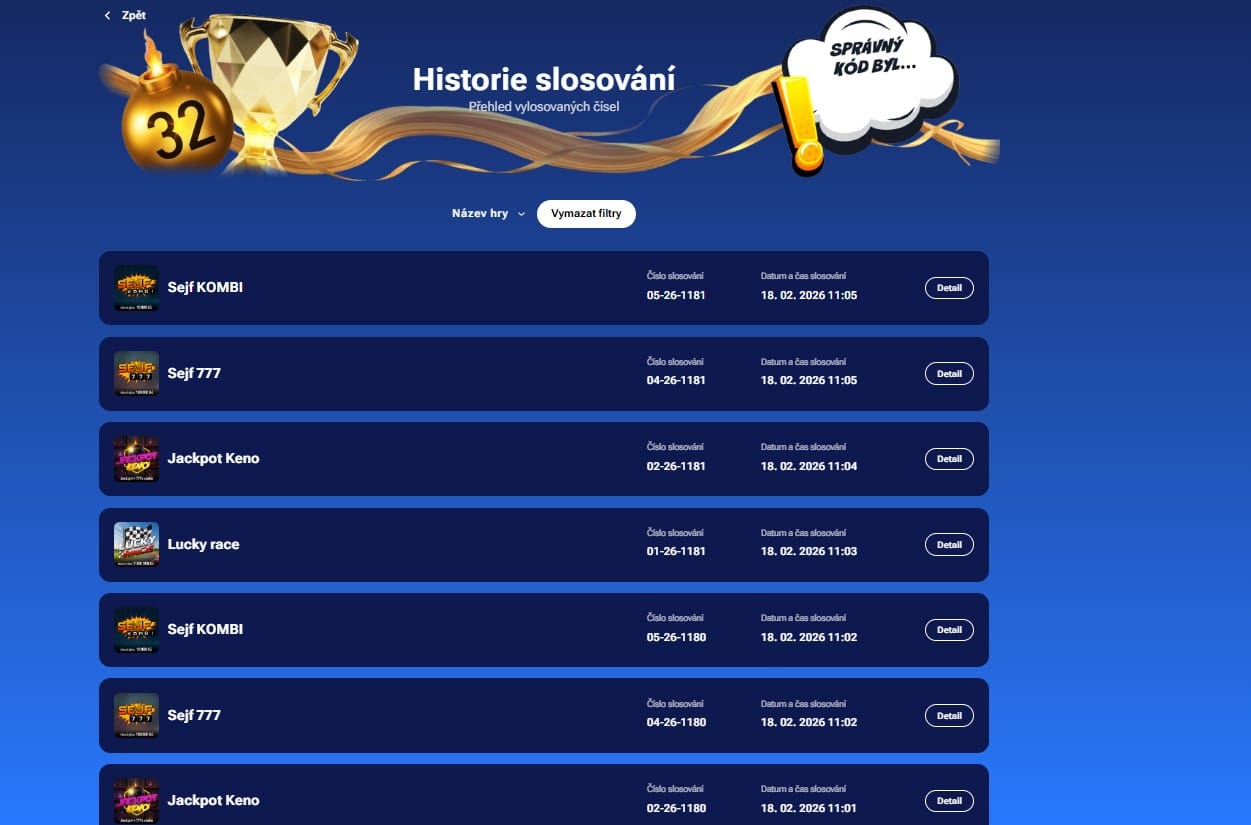 Historie slosování