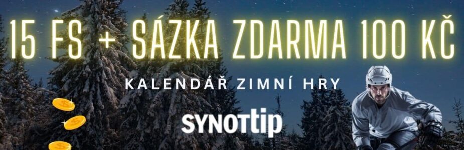 Synottip 15 FS a sázka 100 Kč