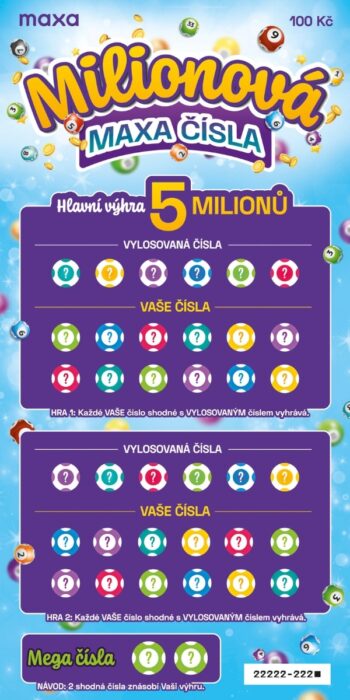 Ukázka nesetřeného losu Milionová Maxa čísla