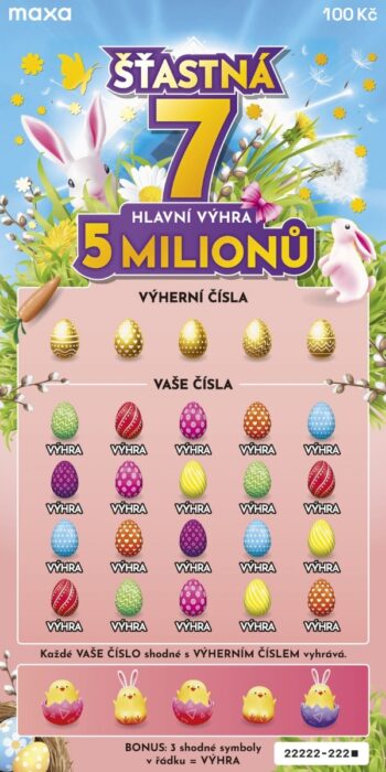 Ukázka nesetřeného losu Šťastná 7