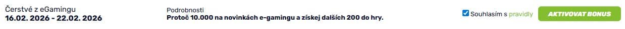 Aktivace "čerstvé eGaming" od fBET