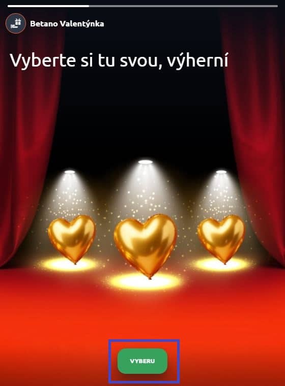 Potvrzení Betano Valentýnka