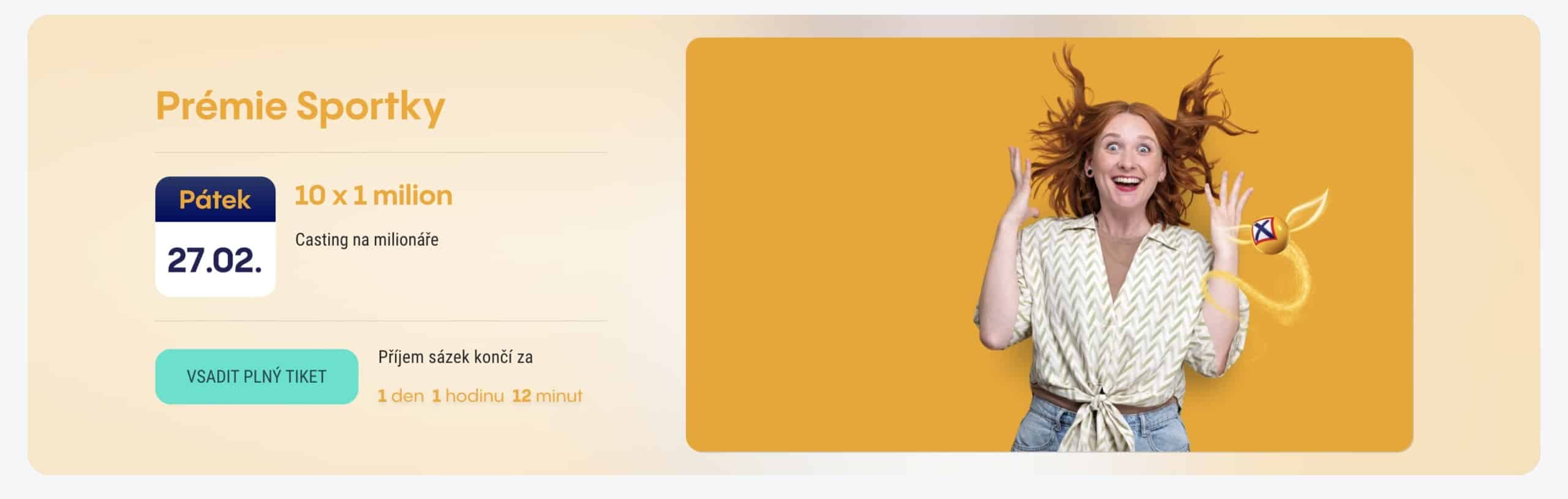 Prémie Sportky 10 milionářů