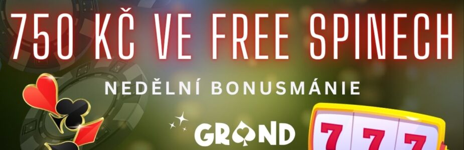 750 Kč ve free spinech od Grandwinu